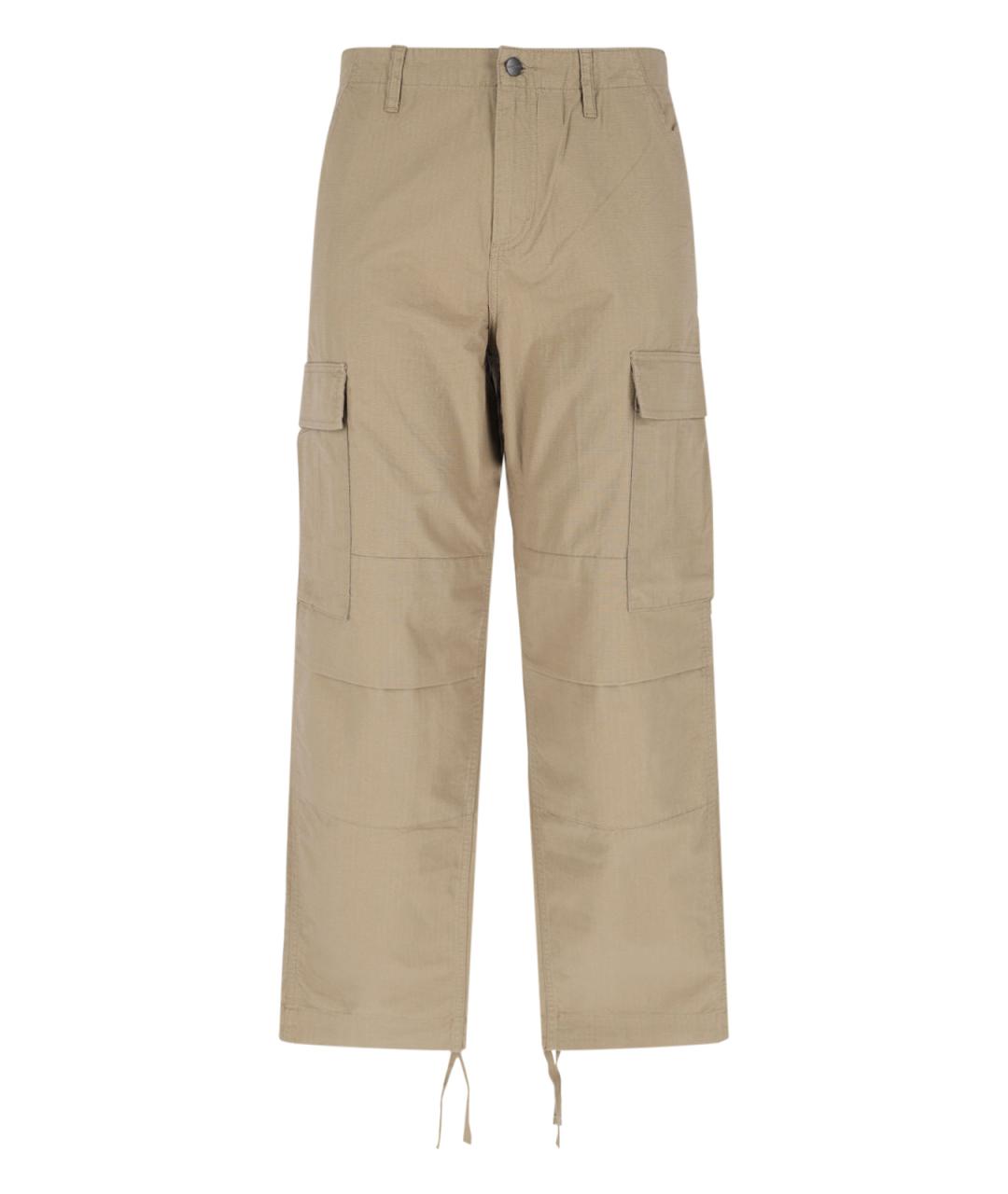 CARHARTT WIP Бежевые хлопковые повседневные брюки, фото 1