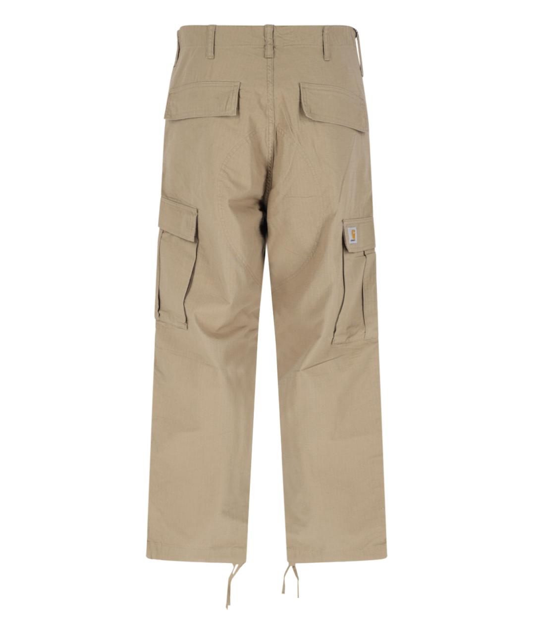 CARHARTT WIP Бежевые хлопковые повседневные брюки, фото 2