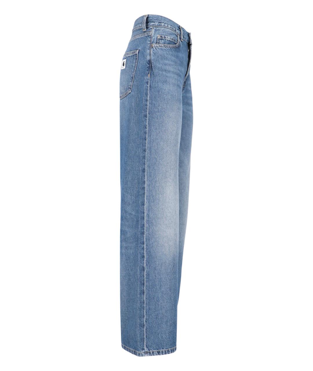 CARHARTT WIP Голубые хлопковые прямые джинсы, фото 3