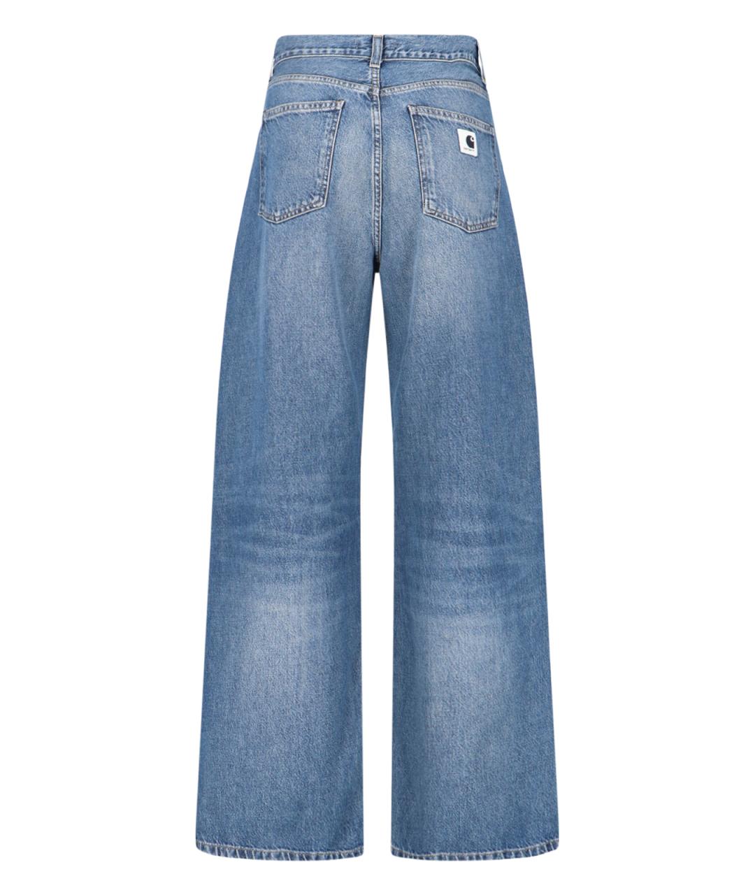 CARHARTT WIP Голубые хлопковые прямые джинсы, фото 2