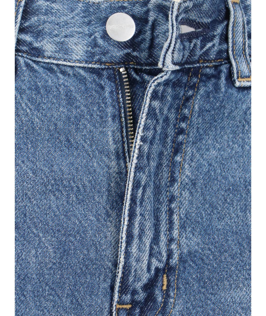 CARHARTT WIP Голубые хлопковые прямые джинсы, фото 5