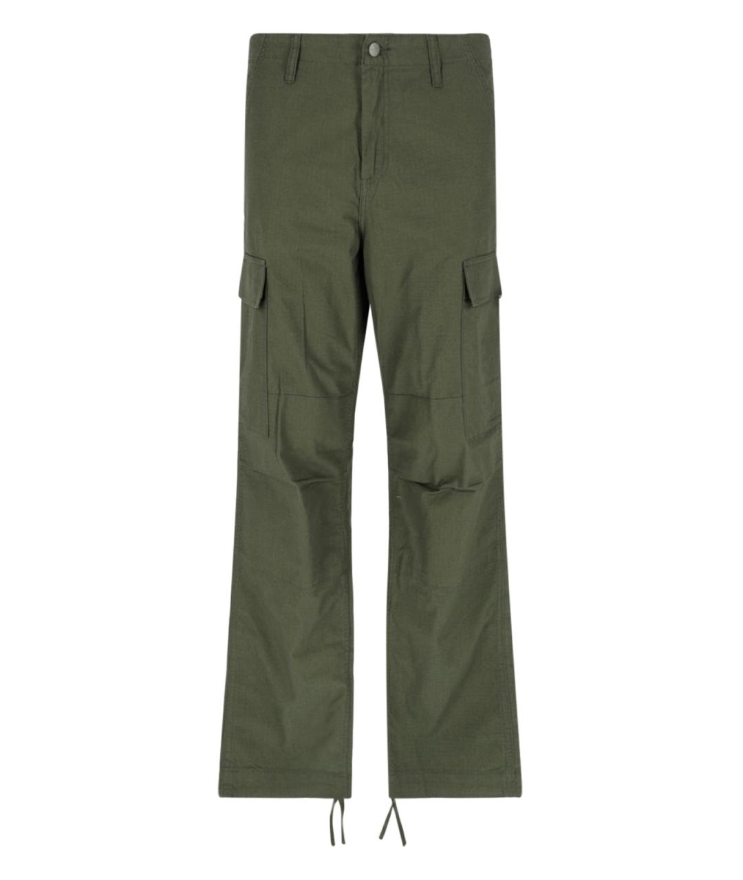 CARHARTT WIP Зеленые хлопковые повседневные брюки, фото 1