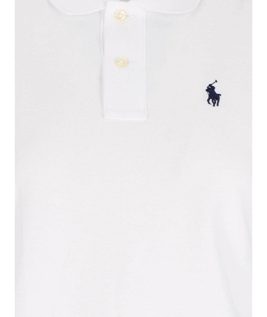 POLO RALPH LAUREN Белое хлопковое повседневное платье, фото 3