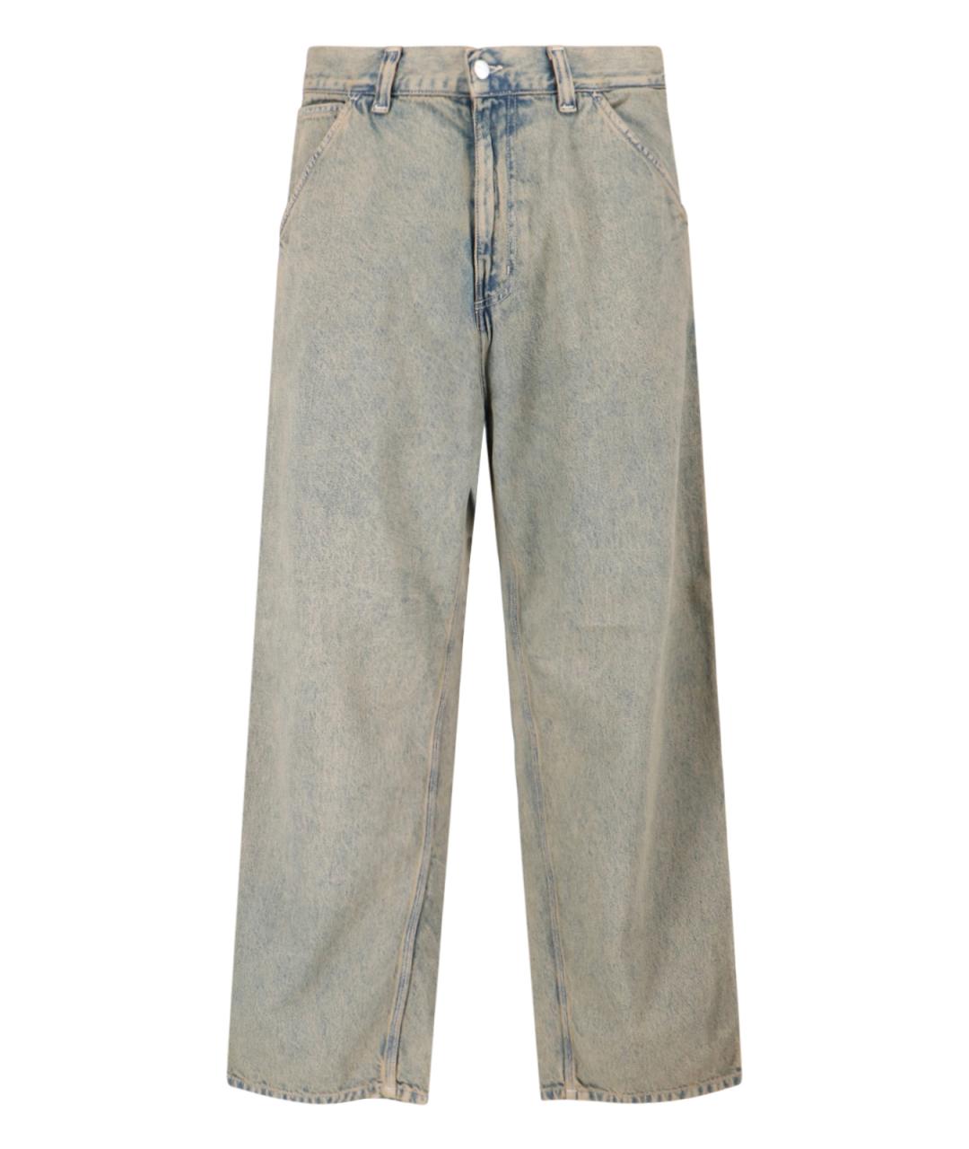 CARHARTT WIP Синие хлопковые прямые джинсы, фото 1