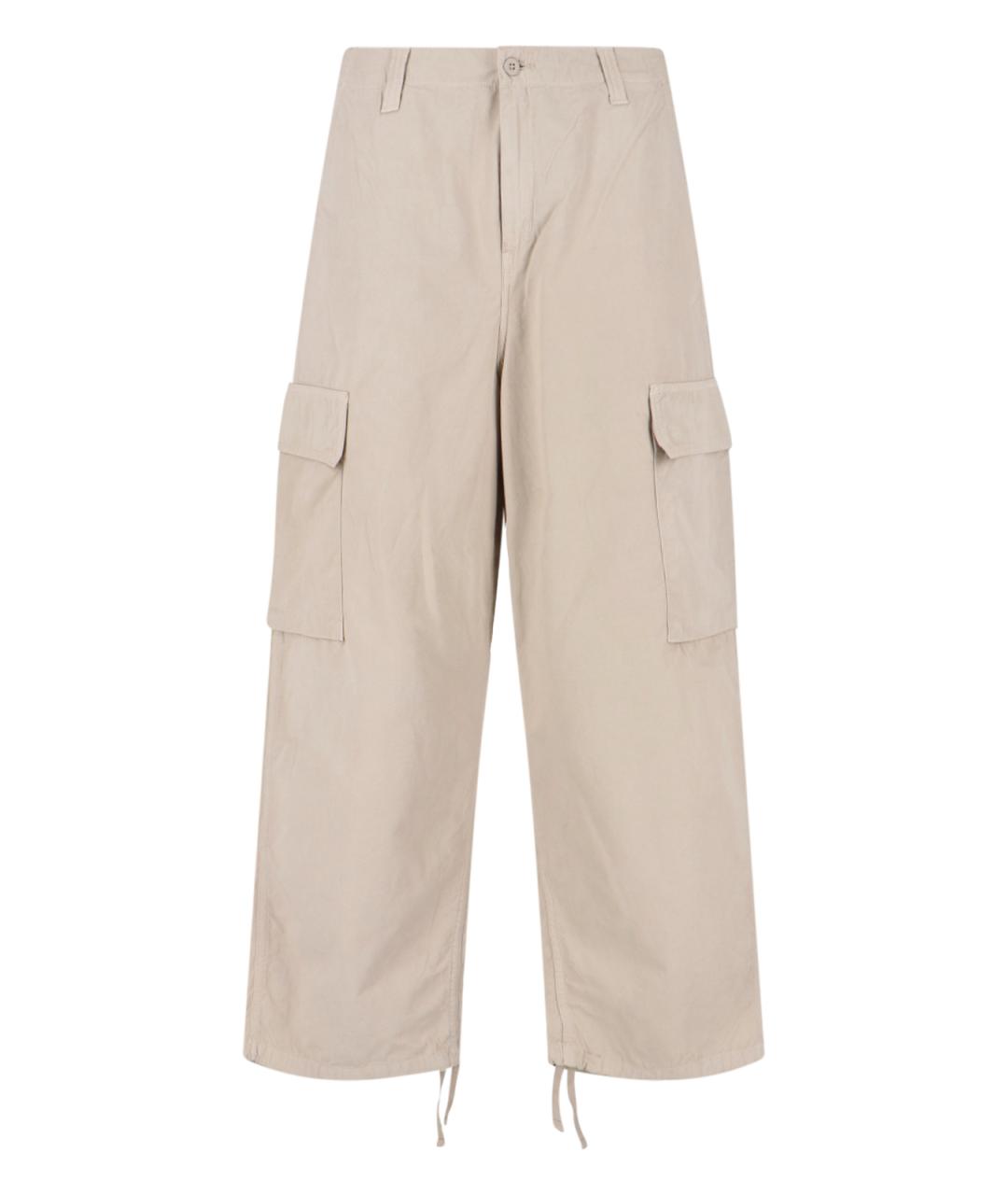 CARHARTT WIP Бежевые хлопковые повседневные брюки, фото 1