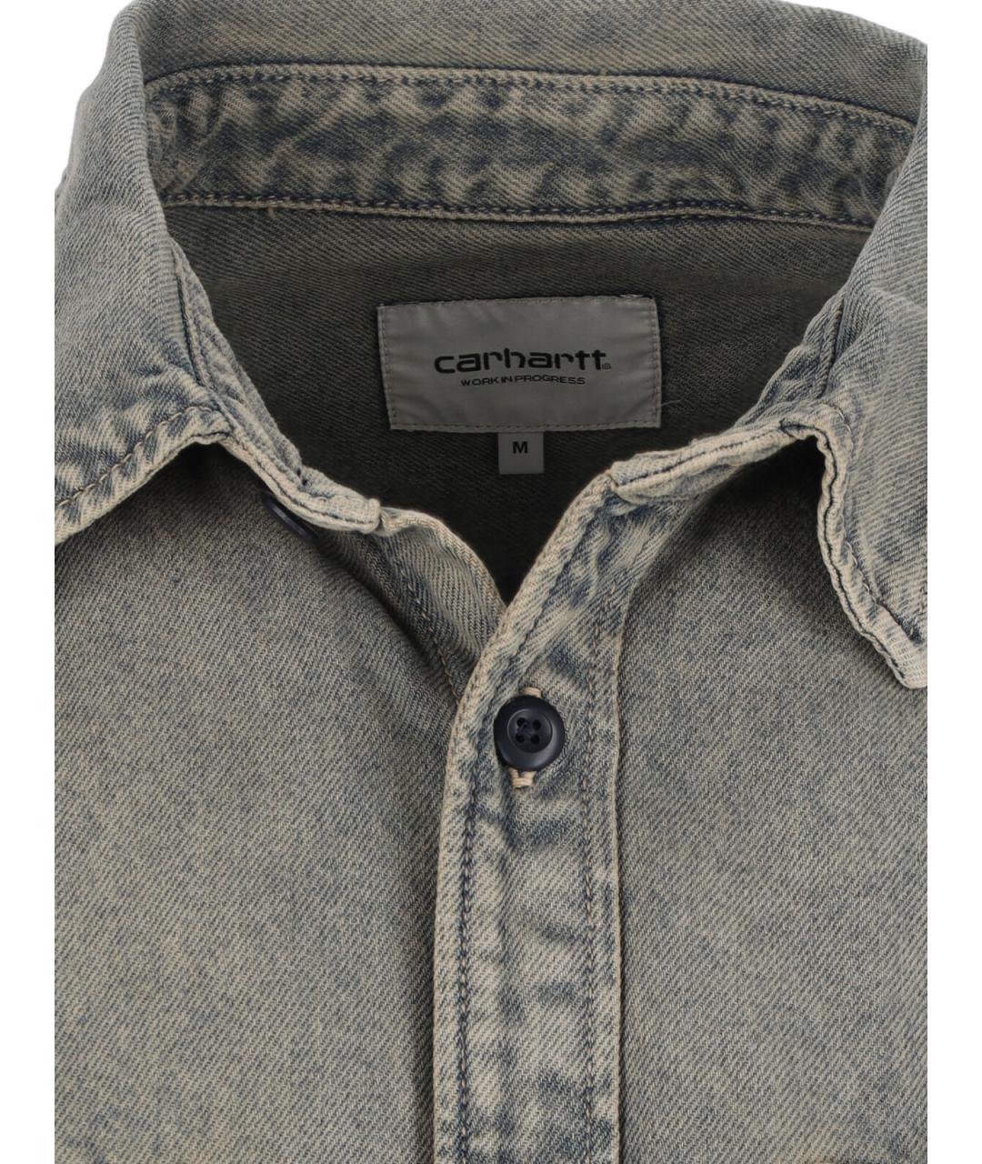 CARHARTT WIP Серая хлопковая кэжуал рубашка, фото 4