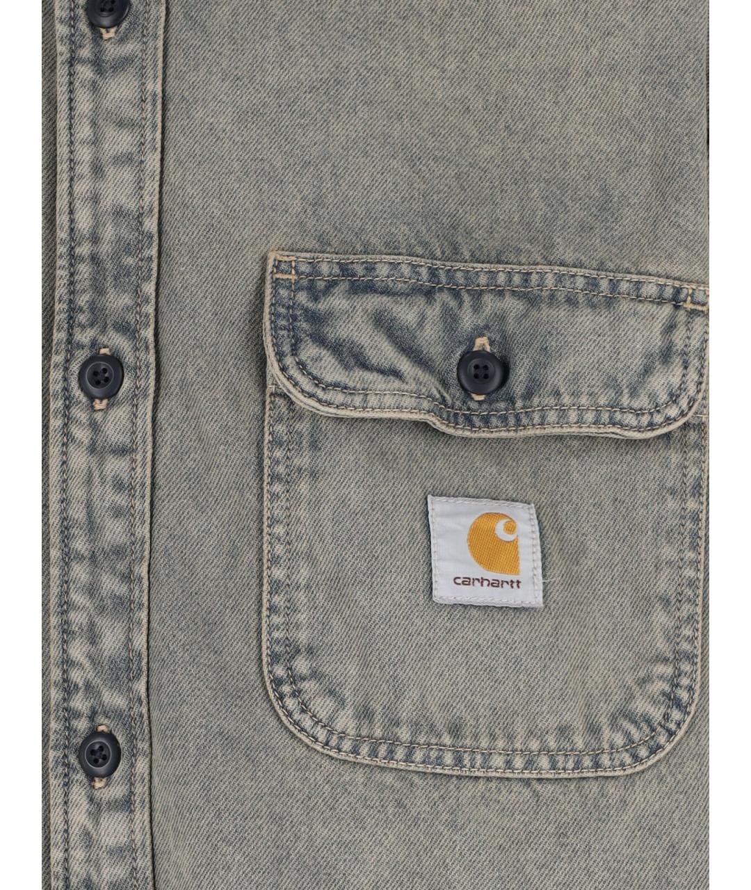 CARHARTT WIP Серая хлопковая кэжуал рубашка, фото 3