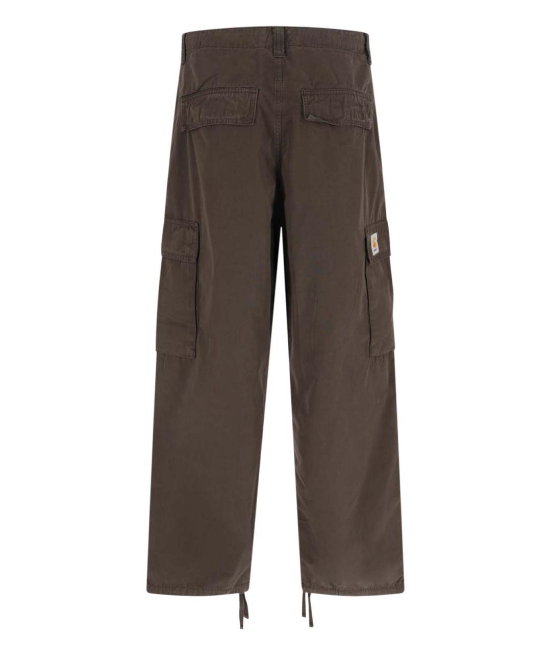 CARHARTT WIP Коричневые хлопковые повседневные брюки, фото 2