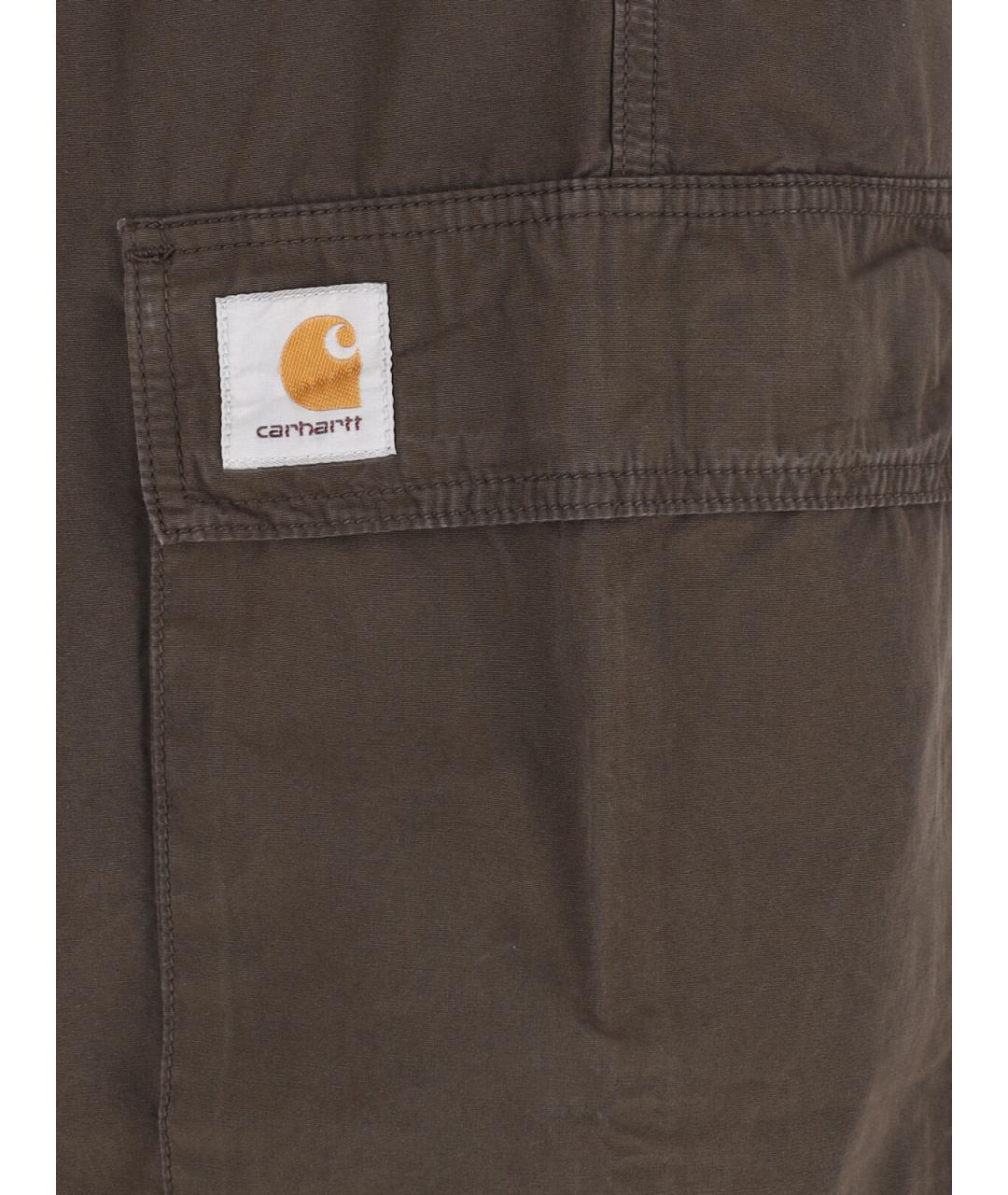 CARHARTT WIP Коричневые хлопковые повседневные брюки, фото 4