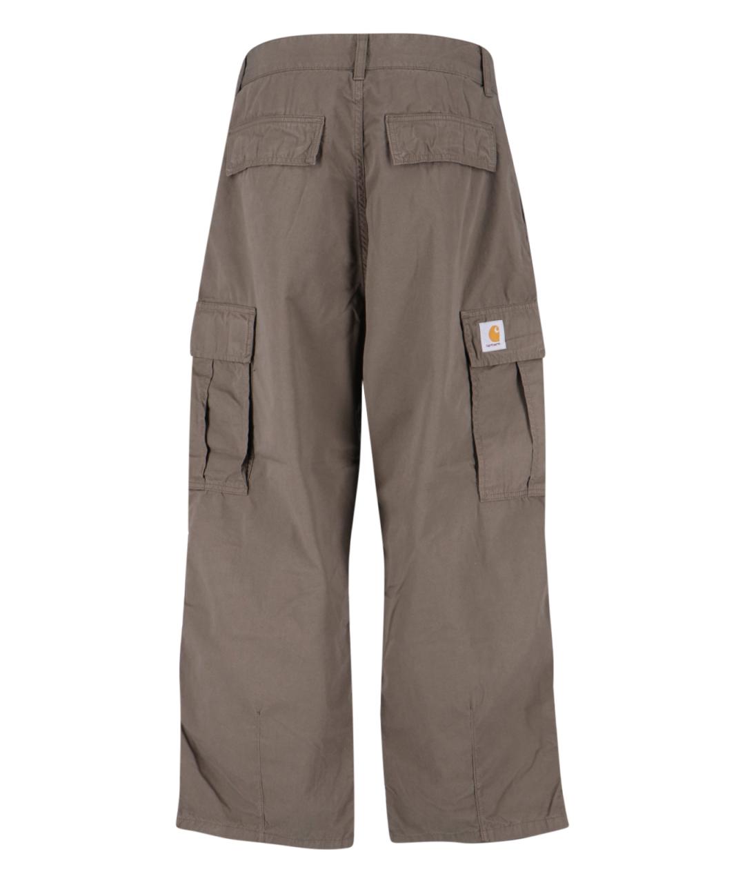 CARHARTT WIP Коричневые хлопковые повседневные брюки, фото 2