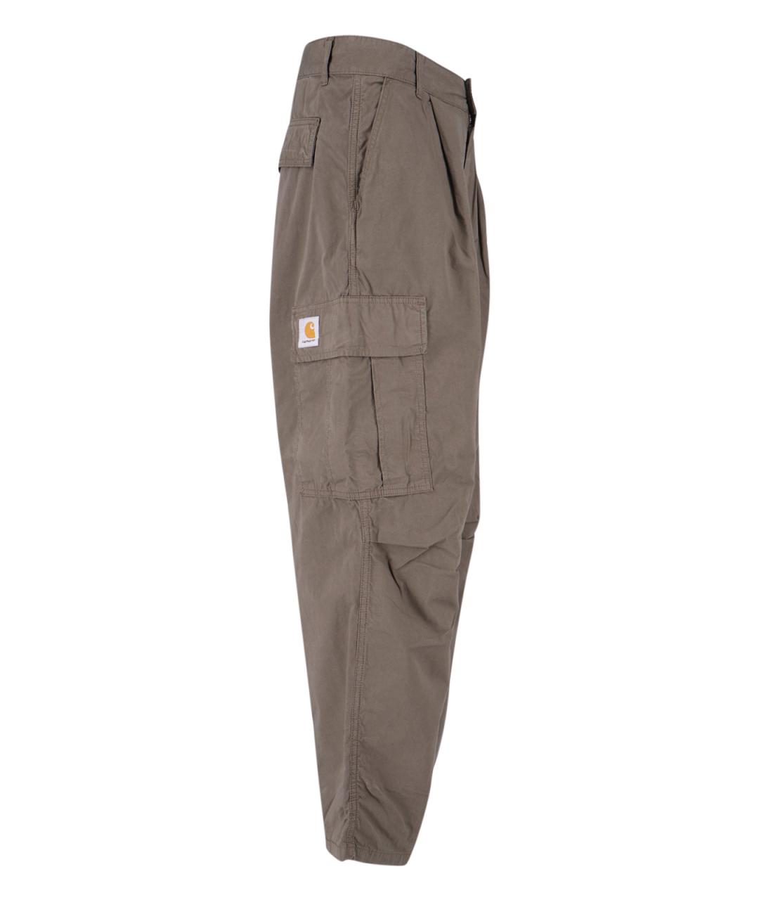 CARHARTT WIP Коричневые хлопковые повседневные брюки, фото 3