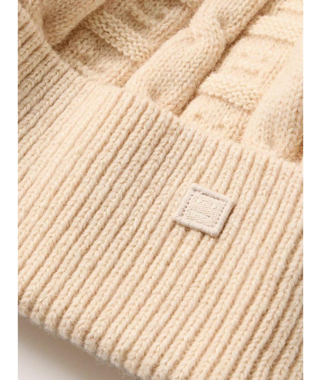 ACNE STUDIOS Бежевая шерстяная шапка, фото 3