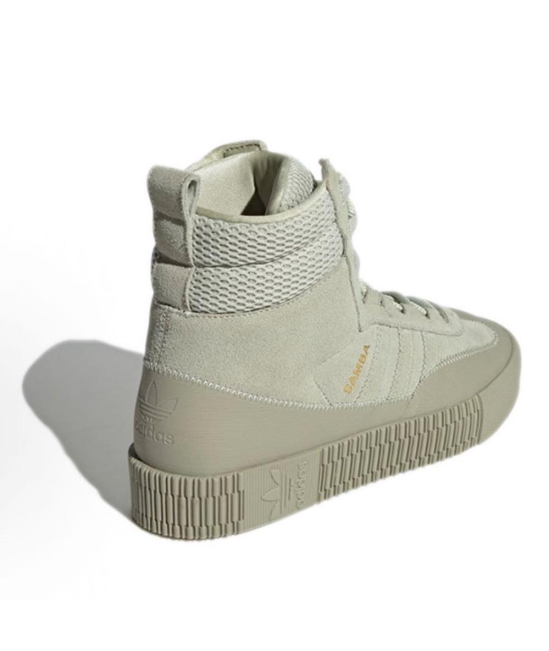 ADIDAS Зеленые замшевые высокие кроссовки / кеды, фото 3