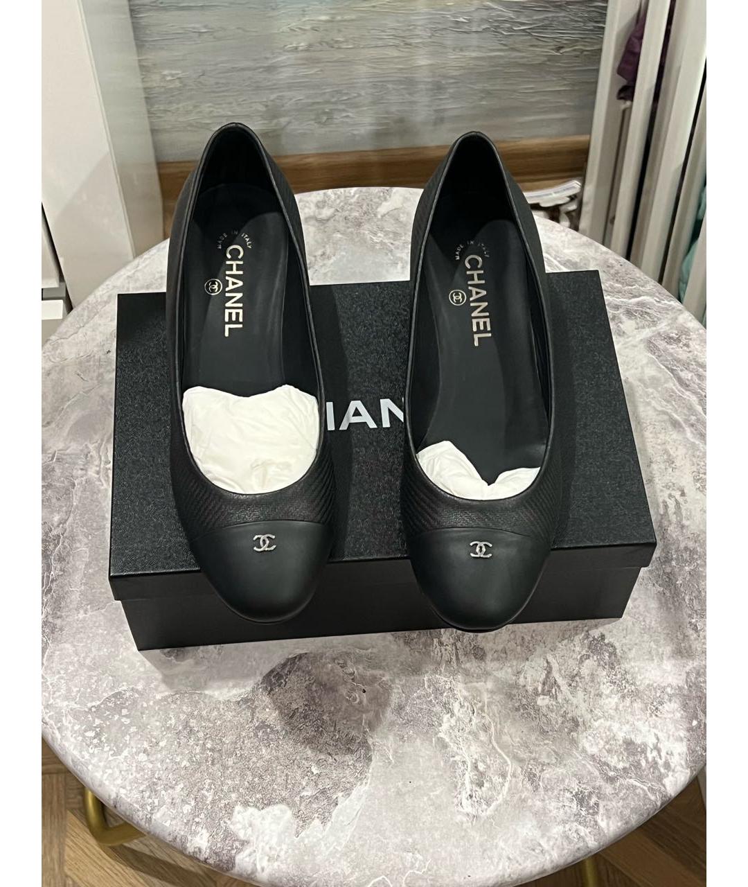 CHANEL Черные кожаные туфли, фото 2