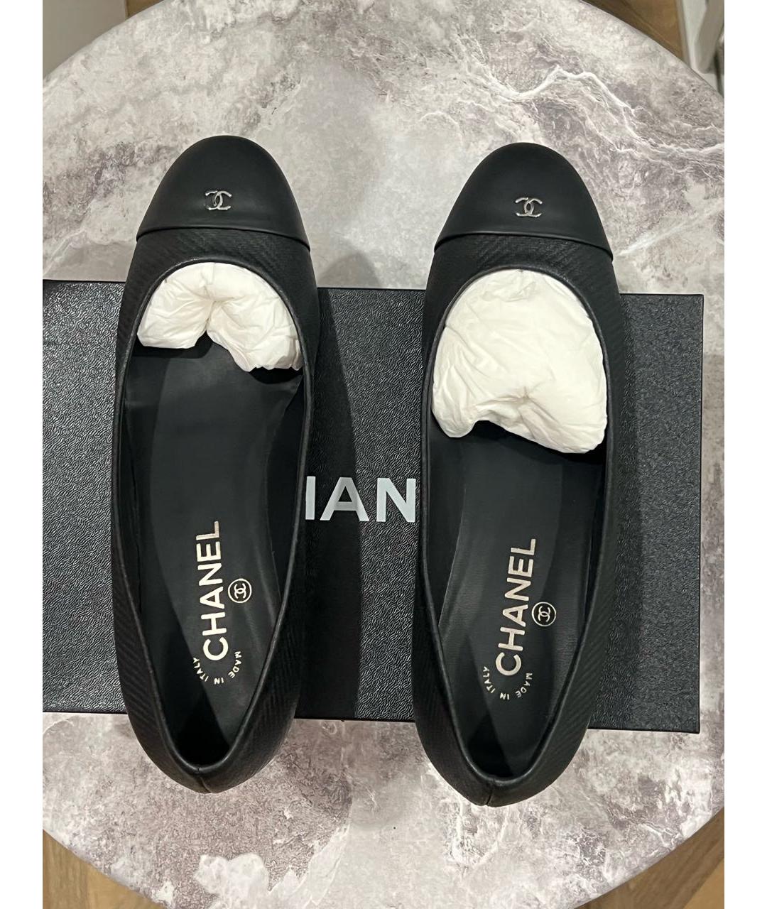 CHANEL Черные кожаные туфли, фото 3