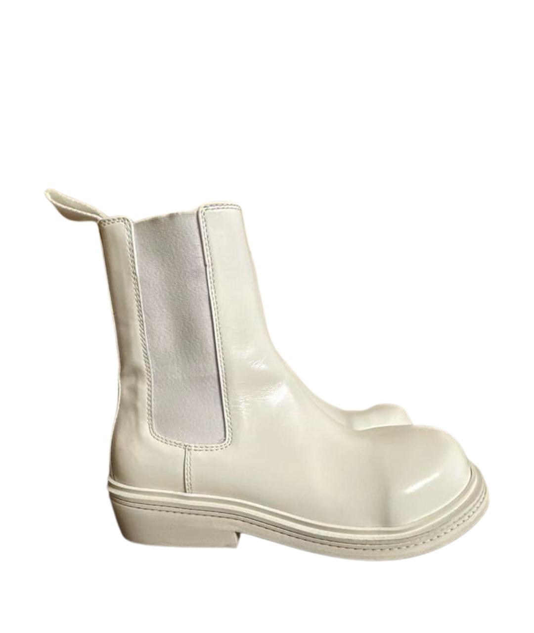 BOTTEGA VENETA Белые кожаные полусапоги, фото 1