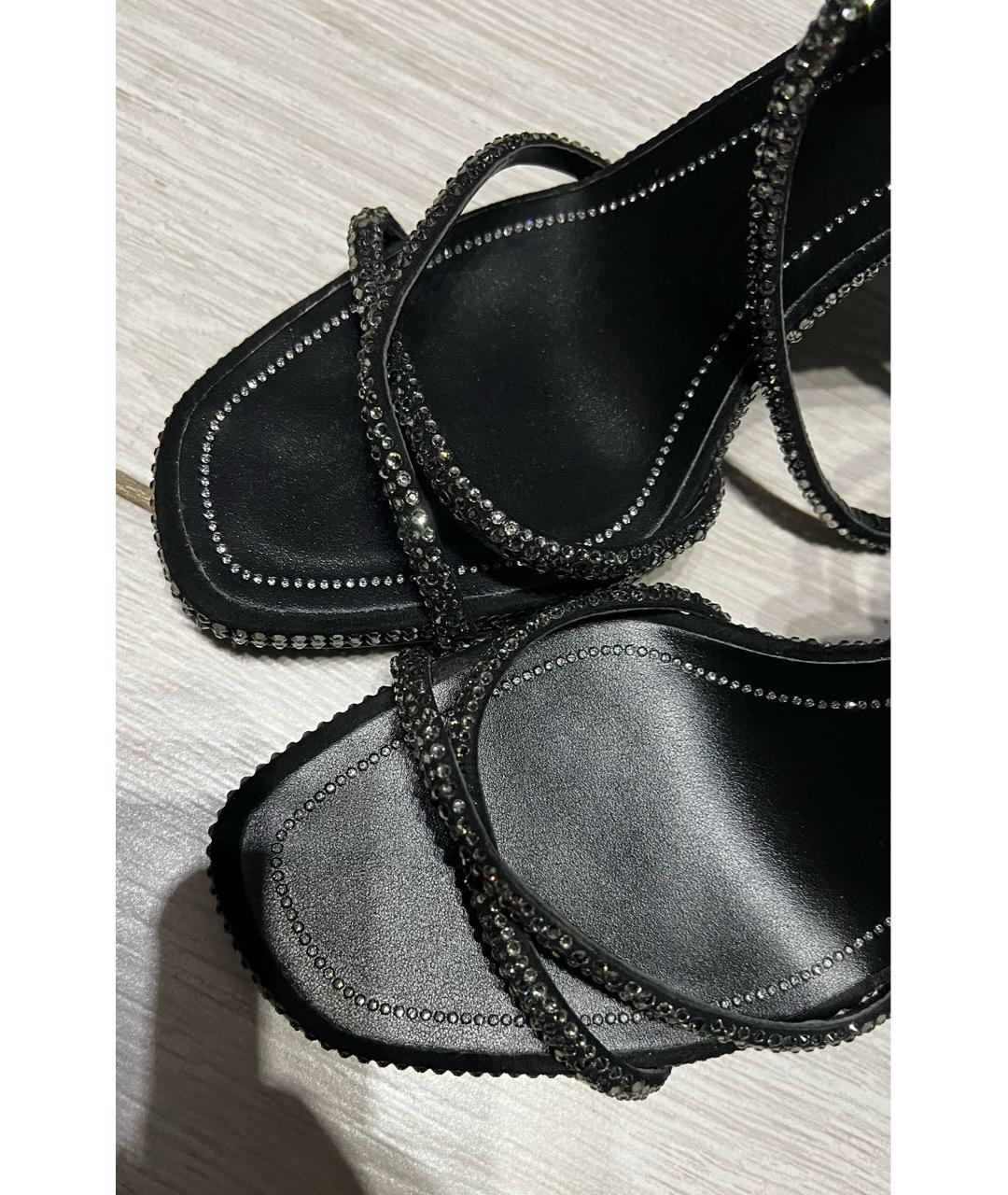 VALENTINO Черные кожаные босоножки, фото 3