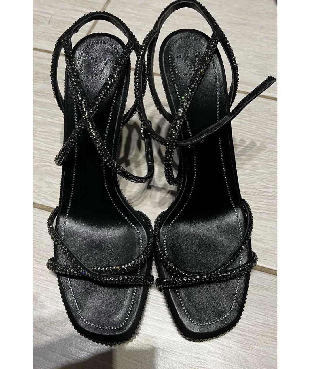 VALENTINO Черные кожаные босоножки, фото 2