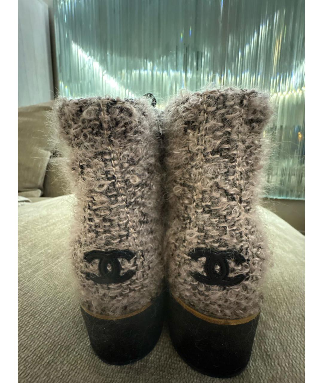 CHANEL Розовые текстильные ботинки, фото 4