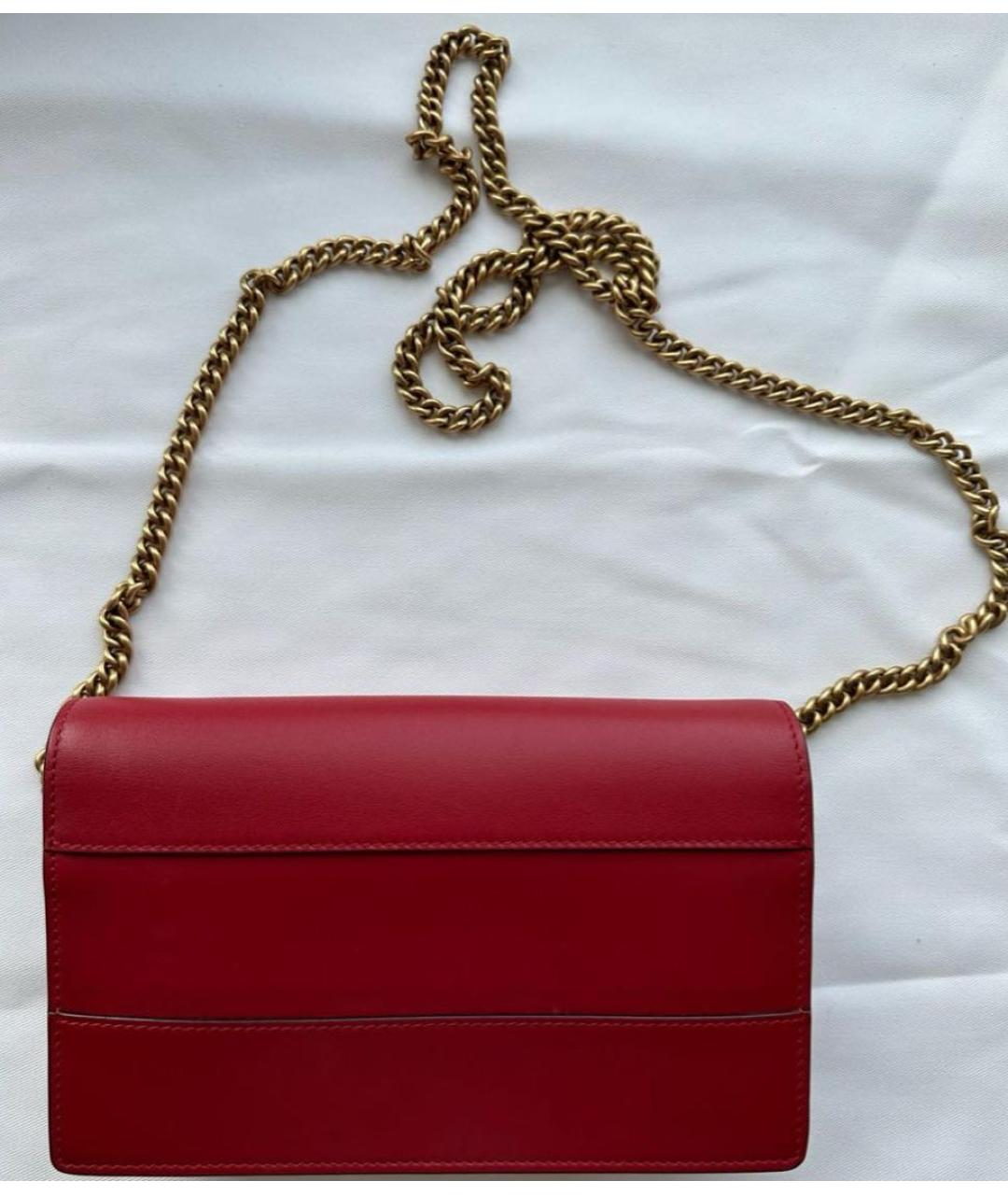 GUCCI Красная кожаная сумка через плечо, фото 3