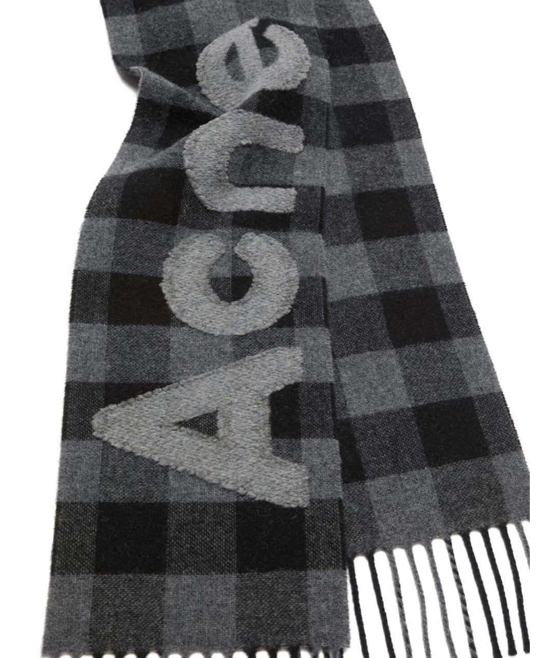 ACNE STUDIOS Серый шерстяной шарф, фото 3
