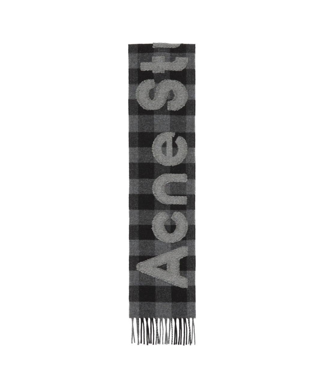 ACNE STUDIOS Серый шерстяной шарф, фото 1