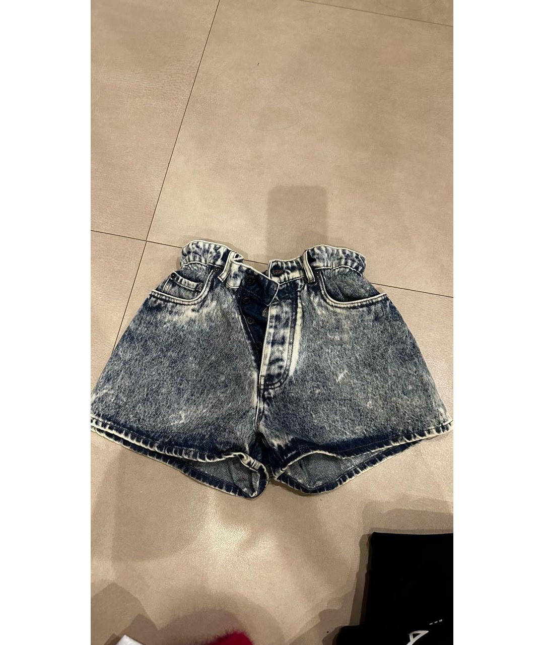 MIU MIU Синие деним шорты, фото 4