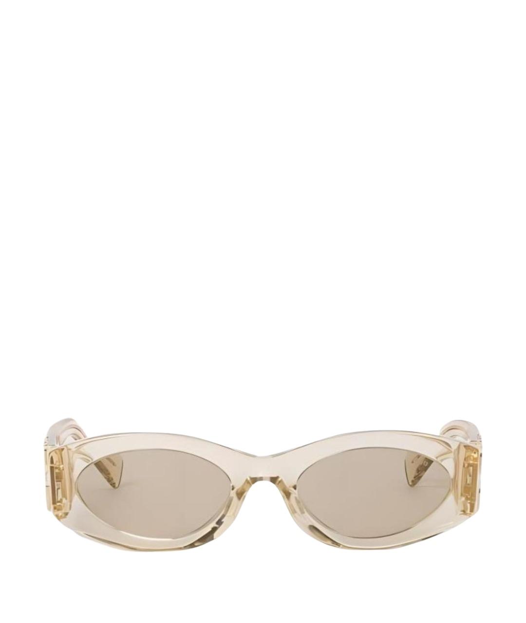 MIU MIU Бежевые пластиковые солнцезащитные очки, фото 1