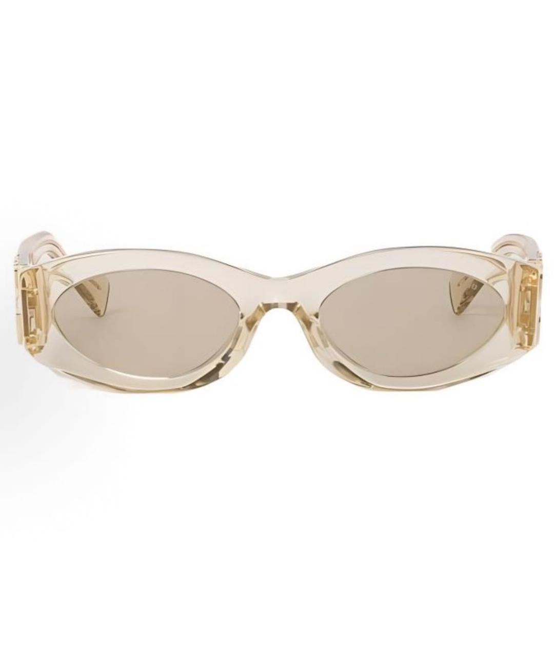 MIU MIU Бежевые пластиковые солнцезащитные очки, фото 5