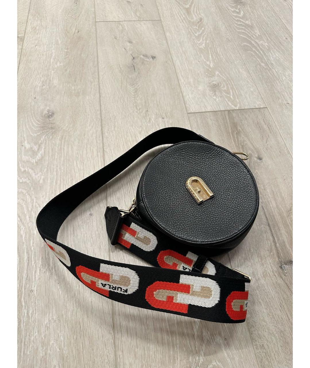 FURLA Черная кожаная сумка через плечо, фото 2