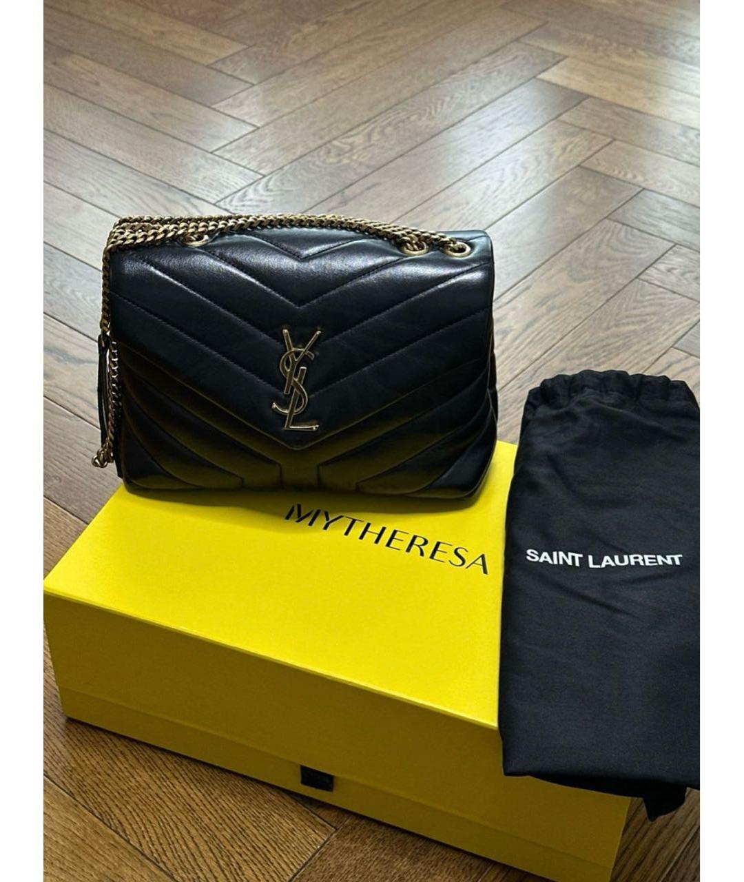SAINT LAURENT Черная кожаная сумка через плечо, фото 2