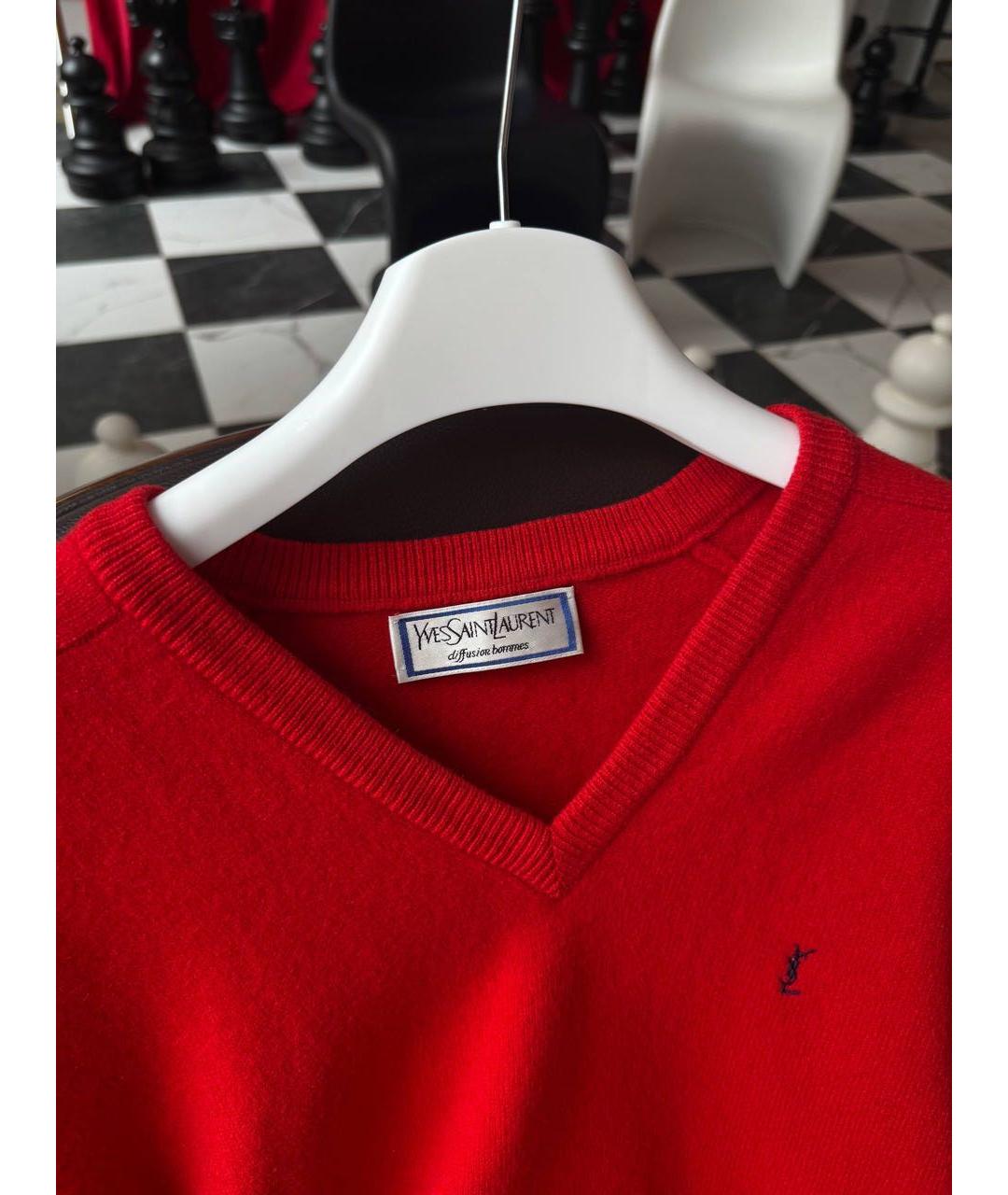 SAINT LAURENT Красный шерстяной джемпер / свитер, фото 4