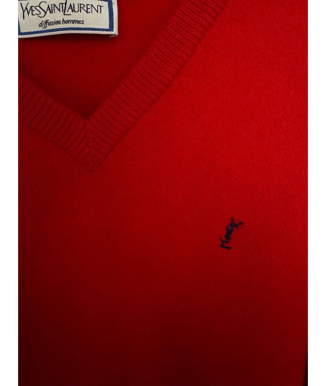 SAINT LAURENT Красный шерстяной джемпер / свитер, фото 7