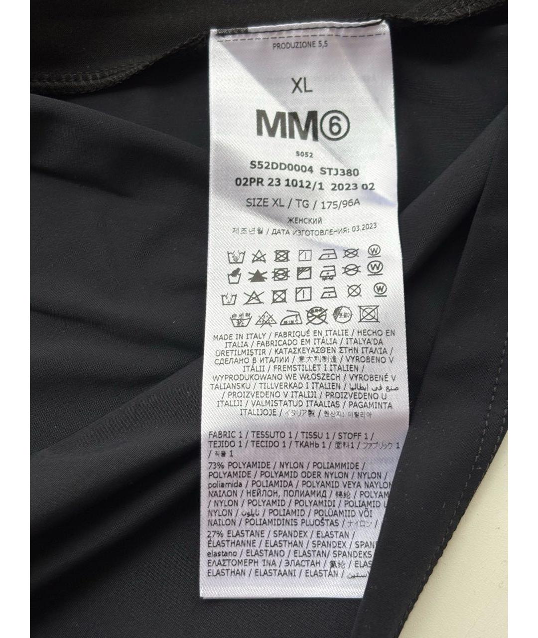 MM6 MAISON MARGIELA Черное полиамидовое повседневное платье, фото 5