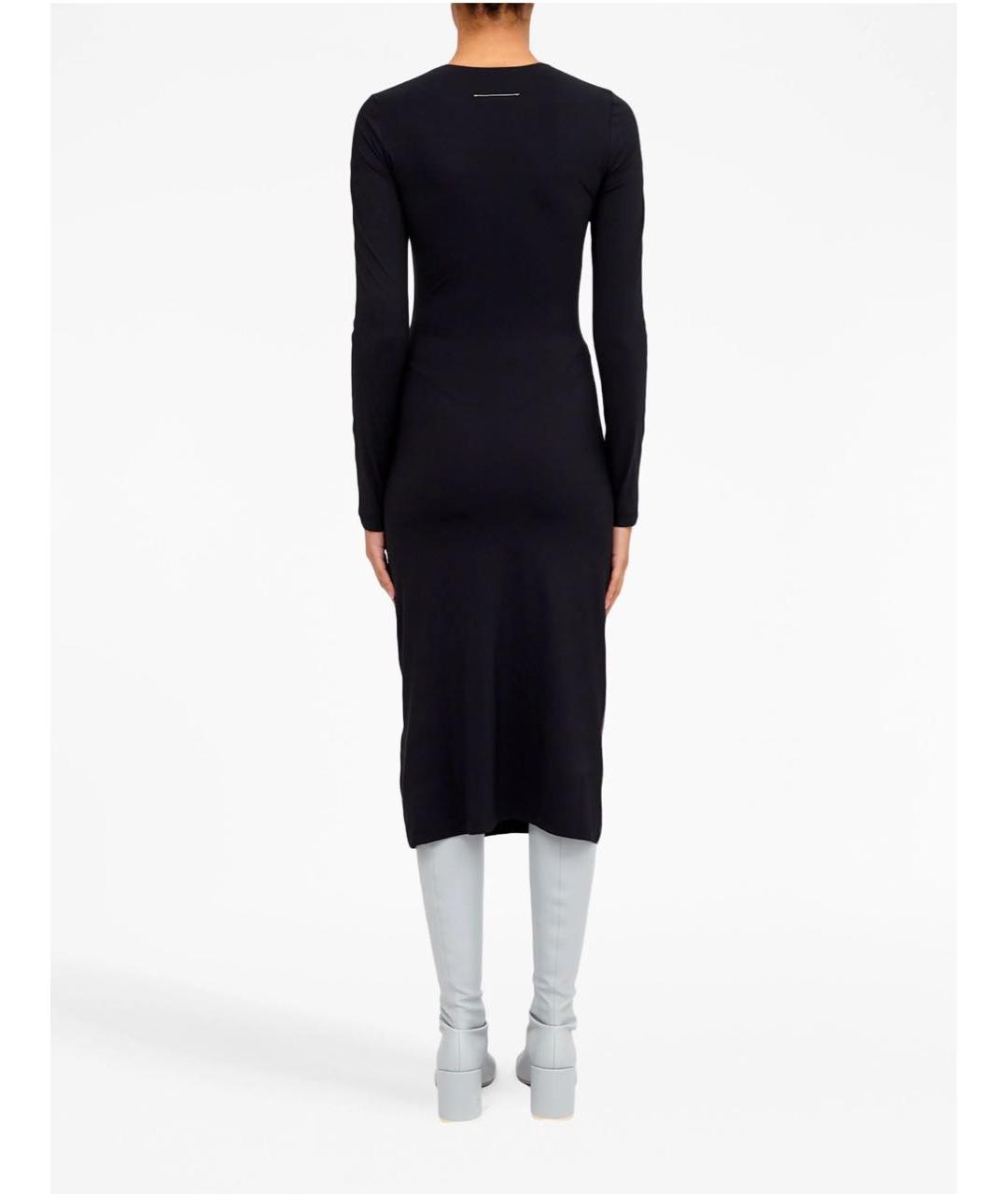 MM6 MAISON MARGIELA Черное полиамидовое повседневное платье, фото 7