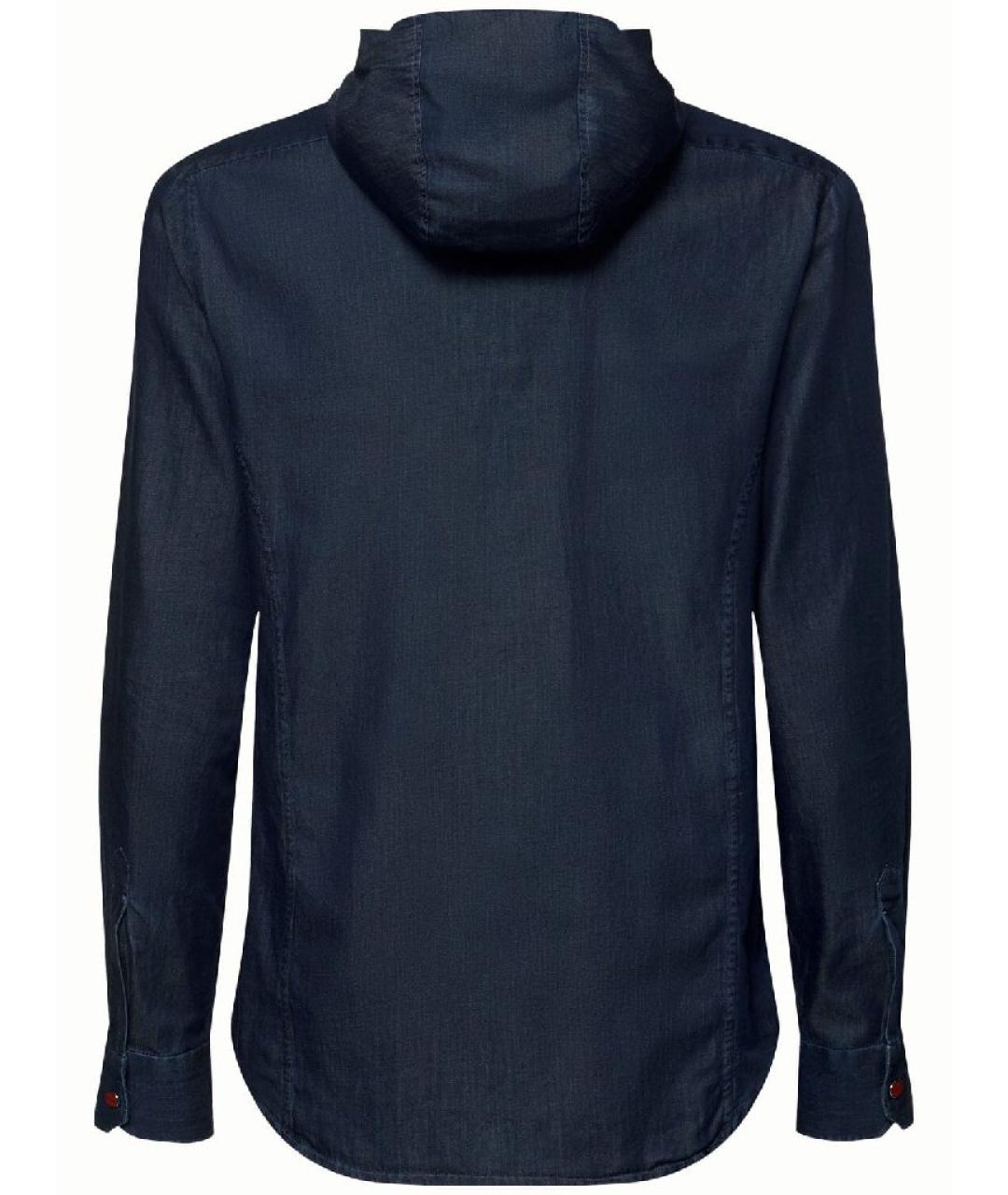 KITON Синяя хлопковая кэжуал рубашка, фото 2