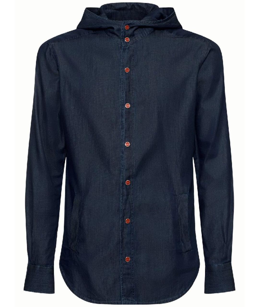 KITON Синяя хлопковая кэжуал рубашка, фото 1