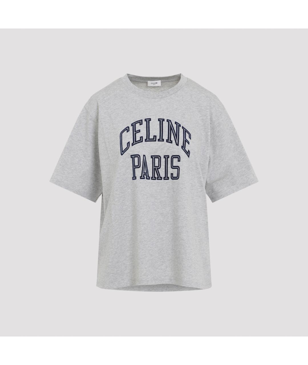 CELINE Серая хлопковая футболка, фото 6