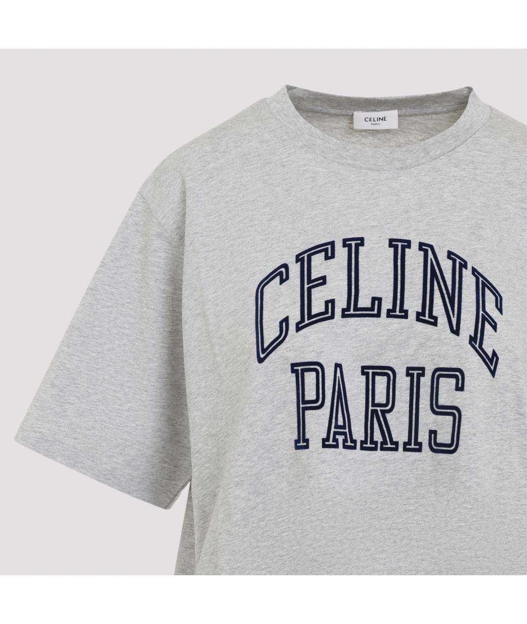 CELINE Серая хлопковая футболка, фото 5