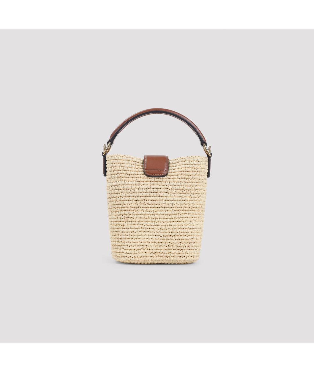 CELINE Бежевая пелетеная сумка с короткими ручками, фото 2