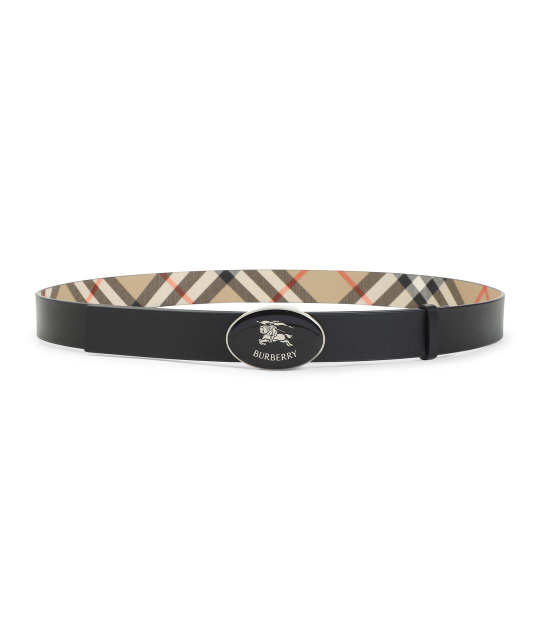BURBERRY Черный кожаный ремень, фото 1