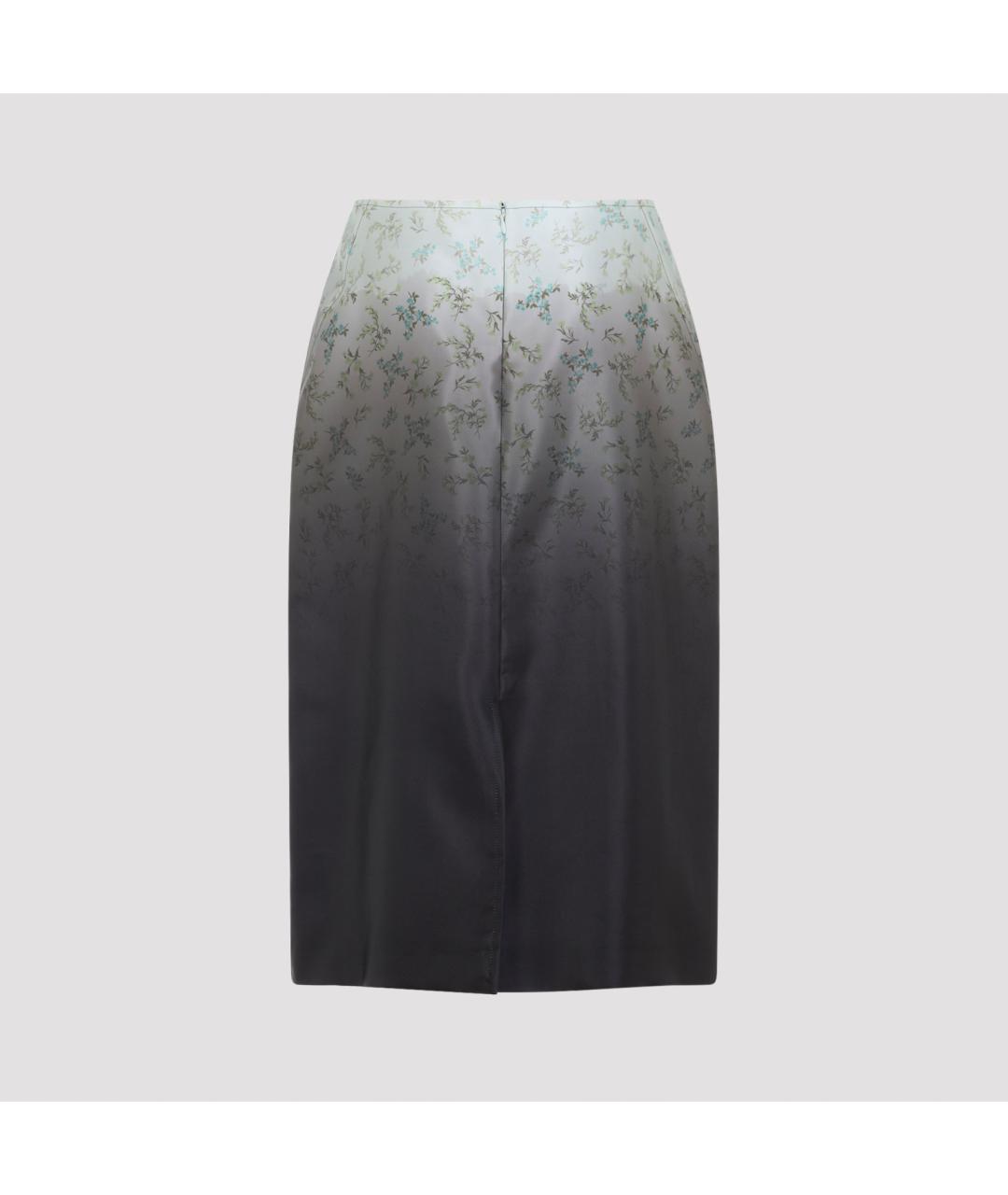 JIL SANDER Зеленая шелковая юбка миди, фото 2