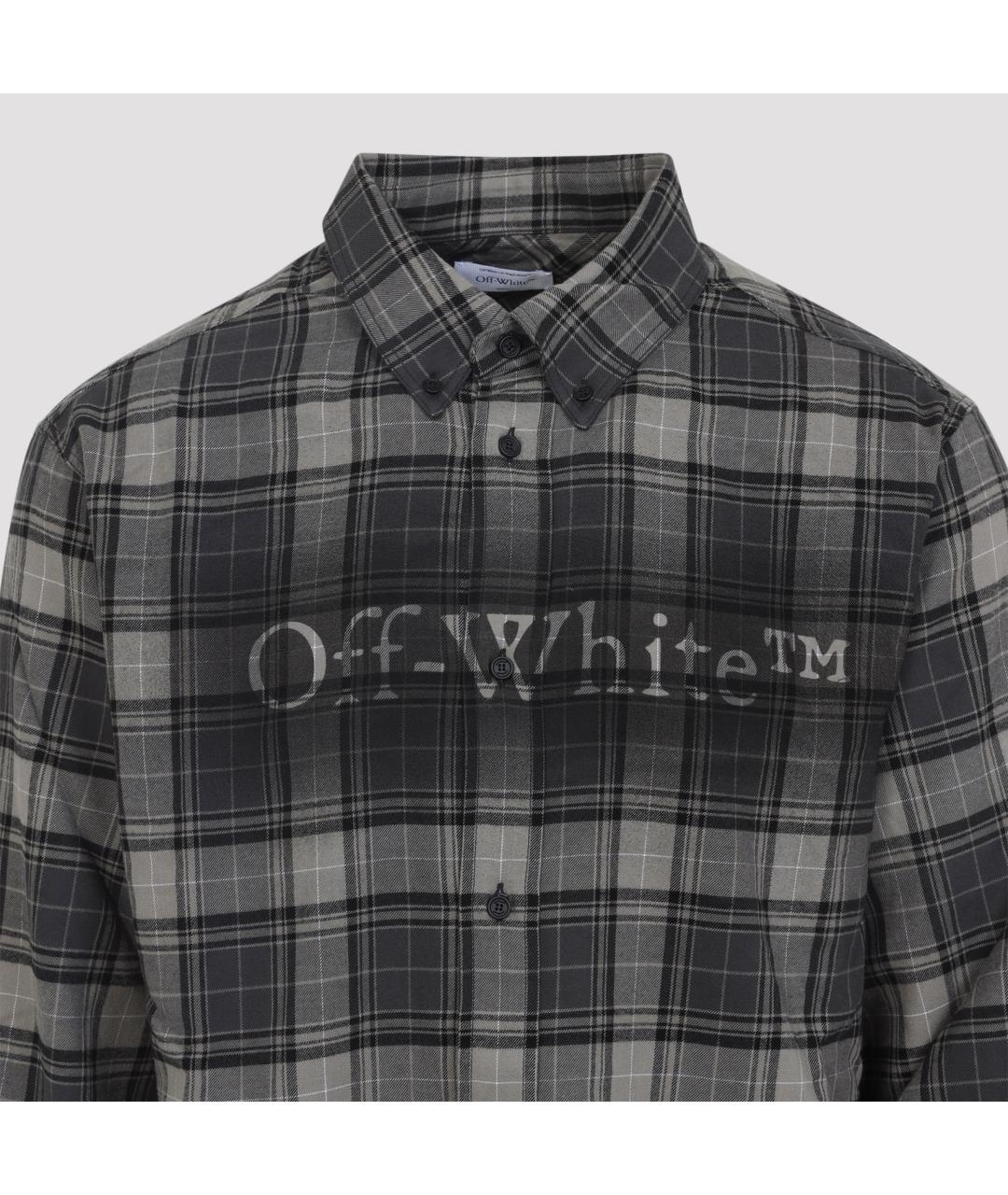 OFF-WHITE Серая хлопковая кэжуал рубашка, фото 3