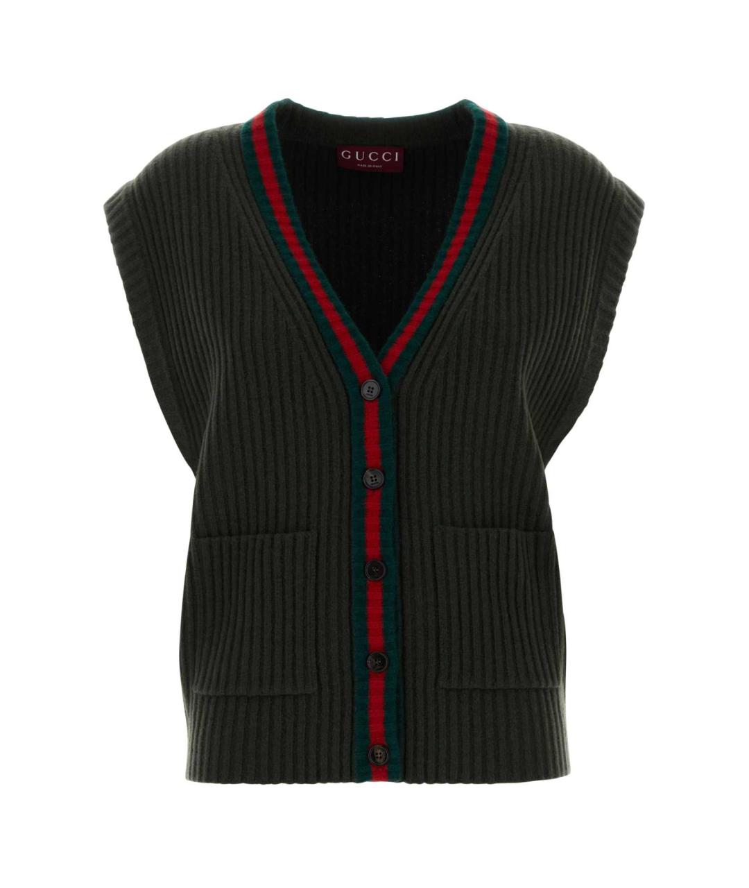 GUCCI Зеленая шерстяная жилетка, фото 1
