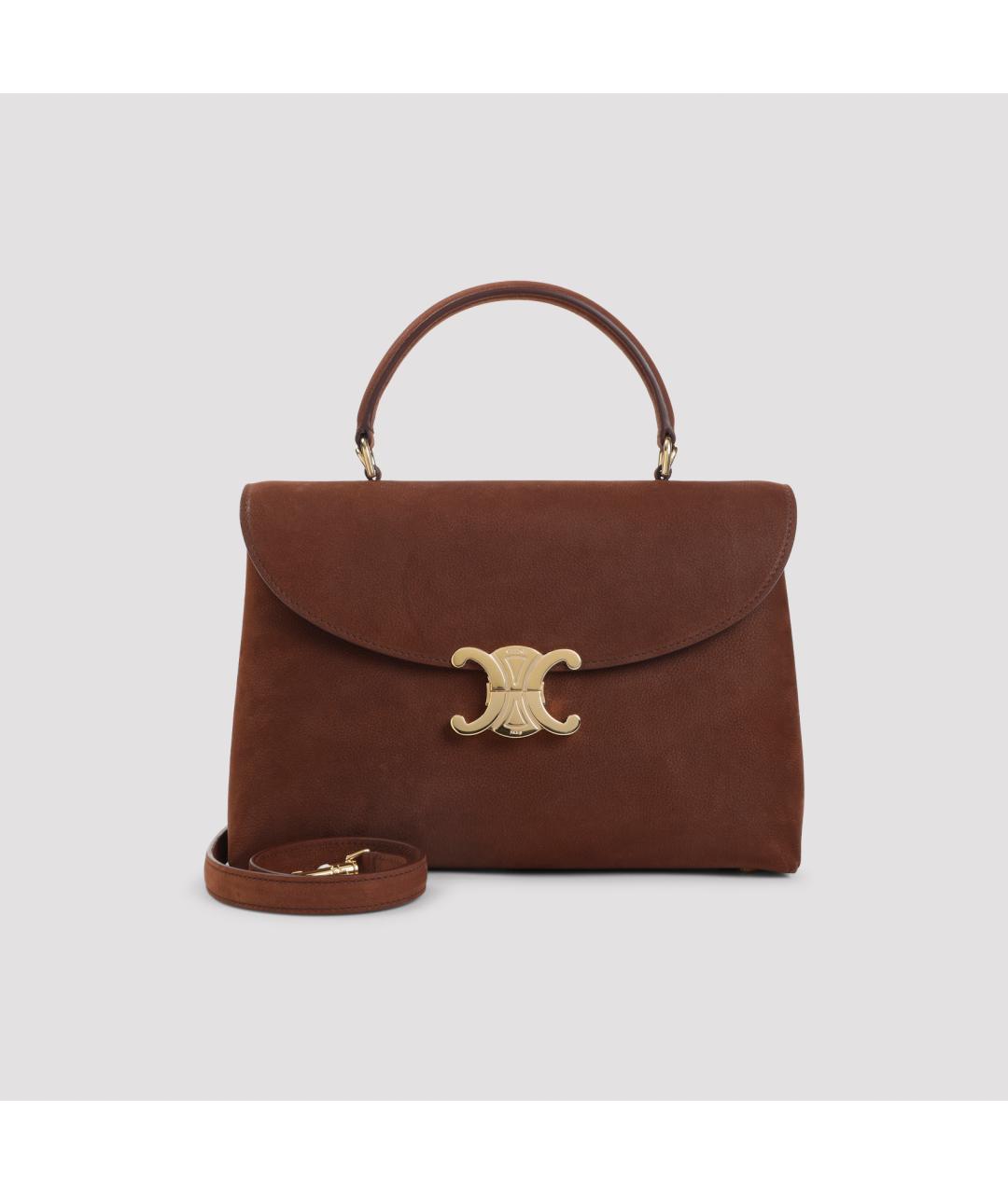 CELINE Коричневая кожаная сумка тоут, фото 3