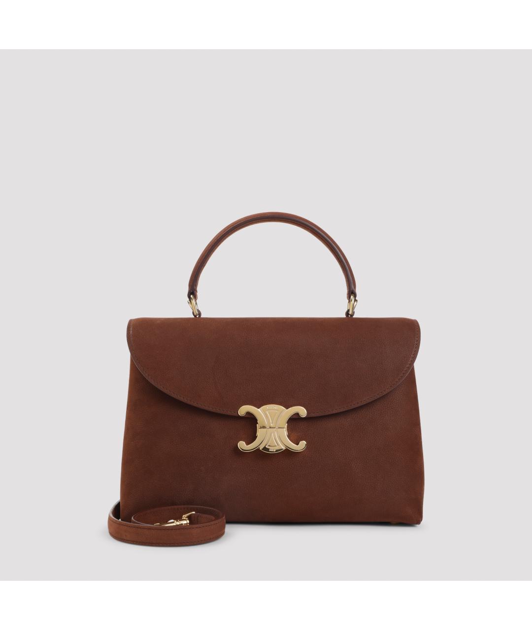 CELINE Коричневая кожаная сумка тоут, фото 2