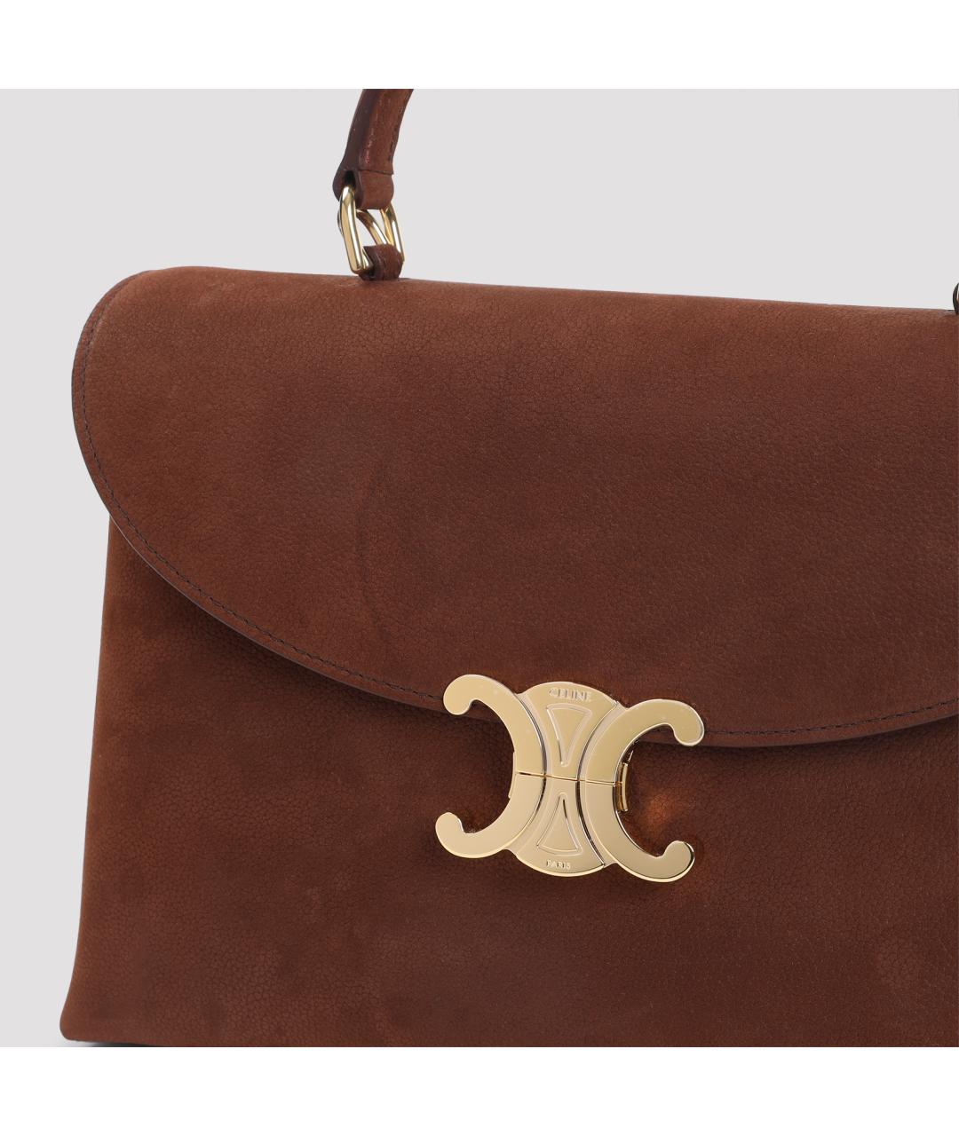CELINE Коричневая кожаная сумка тоут, фото 5