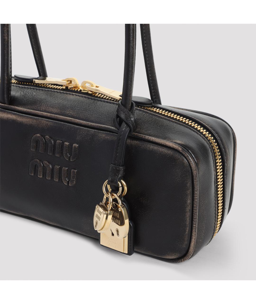 MIU MIU Коричневая кожаная сумка через плечо, фото 3