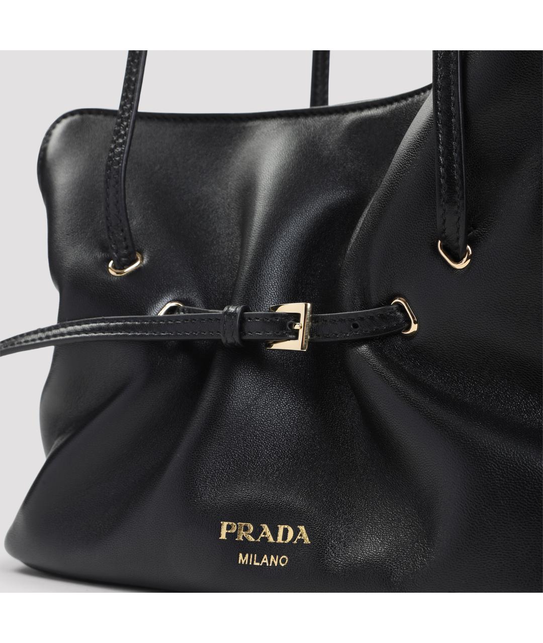 PRADA Черная кожаная сумка через плечо, фото 3