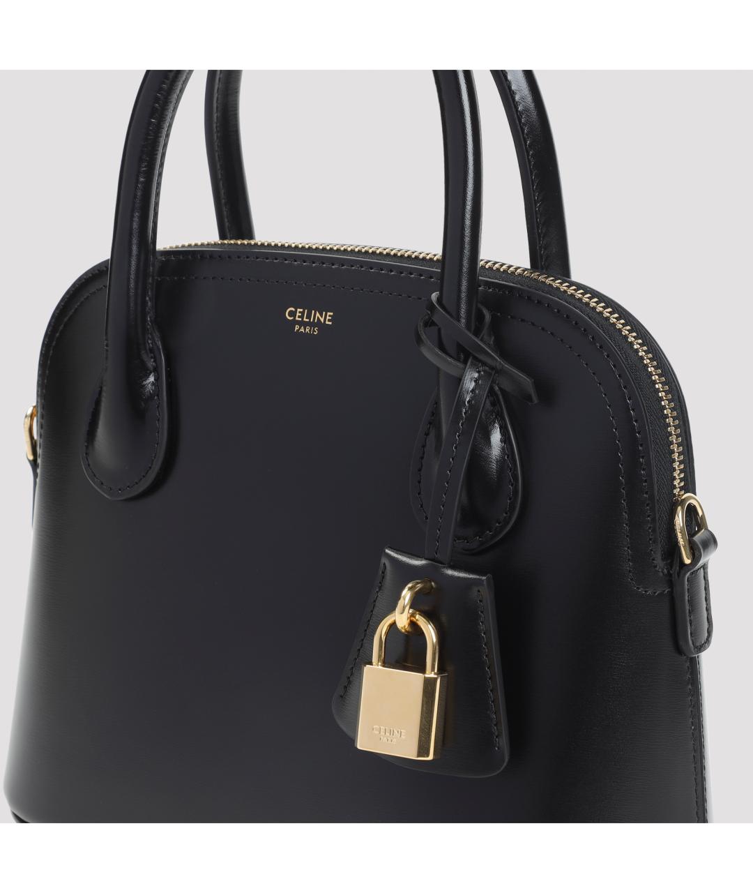 CELINE Черная кожаная сумка с короткими ручками, фото 5